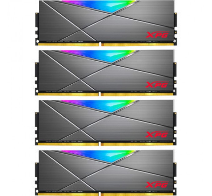ADATA Модуль пам'яті для комп'ютера DDR4 64GB (4x16GB) 3600 MHz XPG Spectrix D50 RGB Tungsten ADATA (AX4U360016G18I-QCTG50)