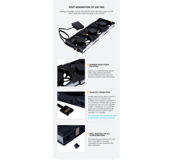 Lian Li Кулер до корпусу Lian Li Reverse TL LCD 120-1, Black Cooler (G99.12RTLLCD1B.00)