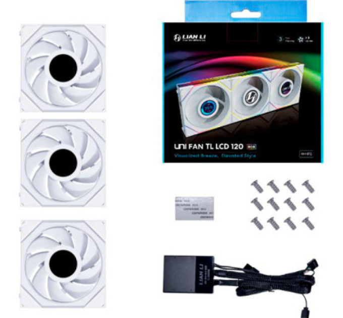 Lian Li Кулер до корпусу Lian Li TLLCD 120-3, White Cooler (G99.12TLLCD3W.00)