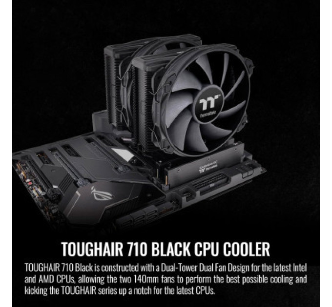 ThermalTake Кулер до процесора ThermalTake TOUGHAIR 710 Black (7 CL-P117-CA14BL-A)