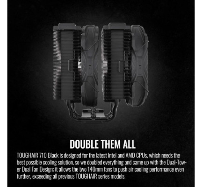ThermalTake Кулер до процесора ThermalTake TOUGHAIR 710 Black (7 CL-P117-CA14BL-A)