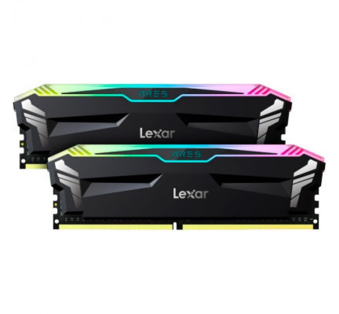 Lexar Модуль пам'яті для комп'ютера DDR4 32GB (2x16GB) 3600 MHz Ares RGB Black Lexar (LD4BU016G-R3600GDLA)
