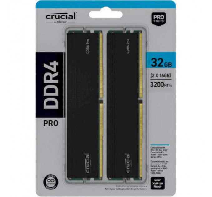 Micron Модуль пам'яті для комп'ютера DDR4 32GB (2x16GB) 3200 MHz Pro Micron (CP2K16G4DFRA32A)