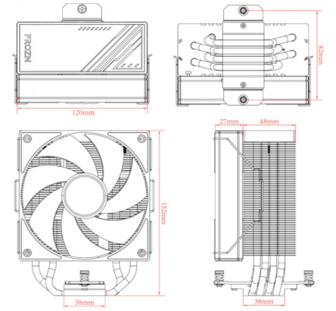 Кулер до процесора ID-Cooling Frozn A410 ARGB White (FROZN A410 ARGB White)
