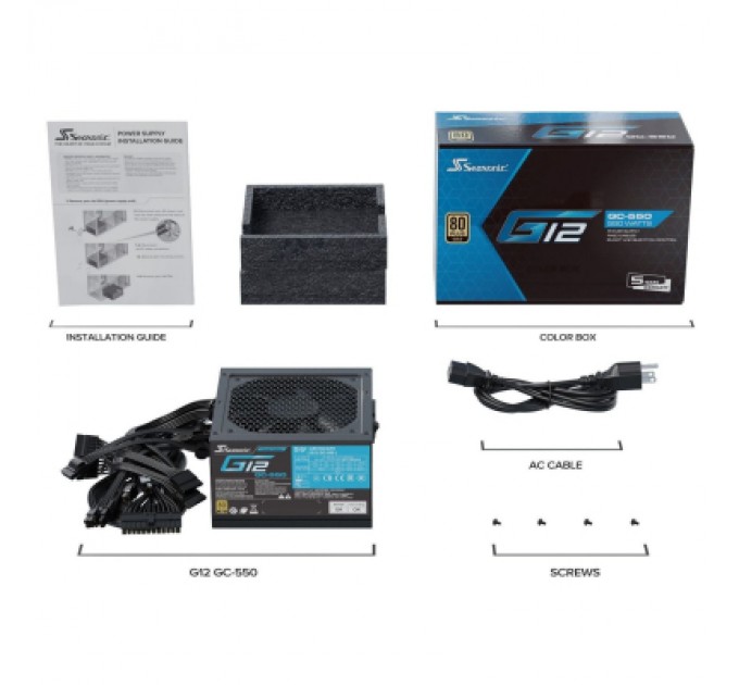 Seasonic Блок живлення Seasonic 550W G12 GC-550 GOLD (A551GCAFH)
