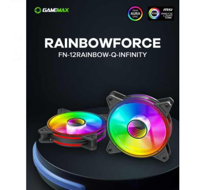 Gamemax Кулер до корпусу Gamemax FN-12Rainbow-Q-Infinity