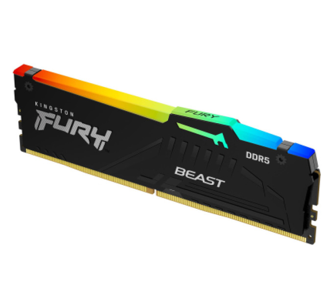 Kingston Fury (ex.HyperX) Модуль пам'яті для комп'ютера DDR5 16GB 6800 MHz Beast RGB XMP Kingston Fury (ex.HyperX) (KF568C34BBA-16)