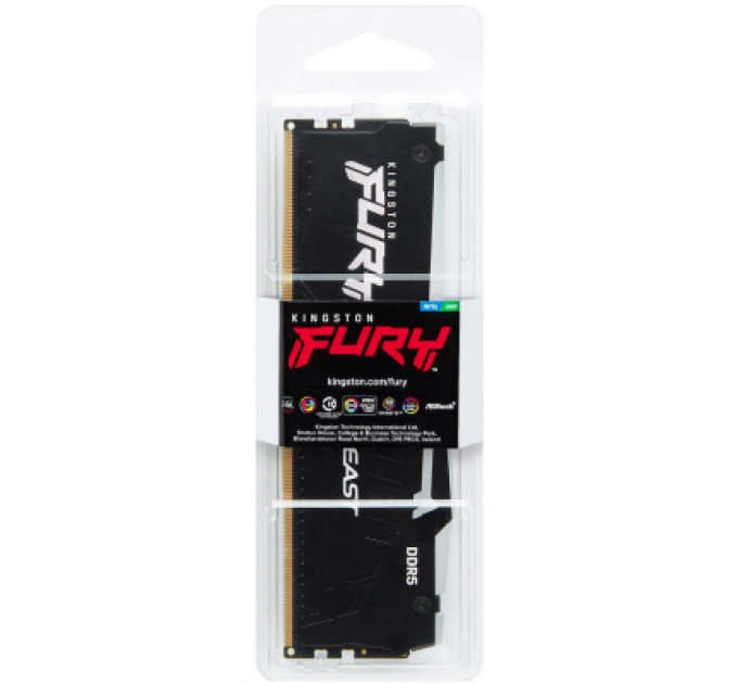 Kingston Fury (ex.HyperX) Модуль пам'яті для комп'ютера DDR5 16GB 6800 MHz Beast RGB XMP Kingston Fury (ex.HyperX) (KF568C34BBA-16)