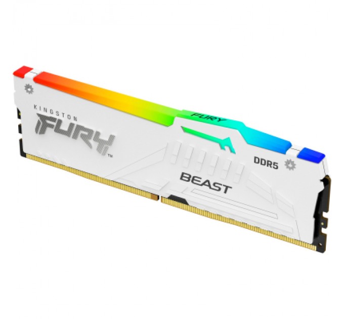Kingston Fury (ex.HyperX) Модуль пам'яті для комп'ютера DDR5 16GB 6800 MHz Beast White RGB XMP Kingston Fury (ex.HyperX) (KF568C34BWA-16)