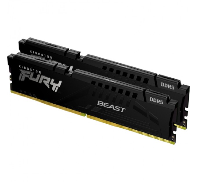 Kingston Fury (ex.HyperX) Модуль пам'яті для комп'ютера DDR5 64GB (2x32GB) 6000 MHz Beast Black EXPO Kingston Fury (ex.HyperX) (KF560C30BBEK2-64)