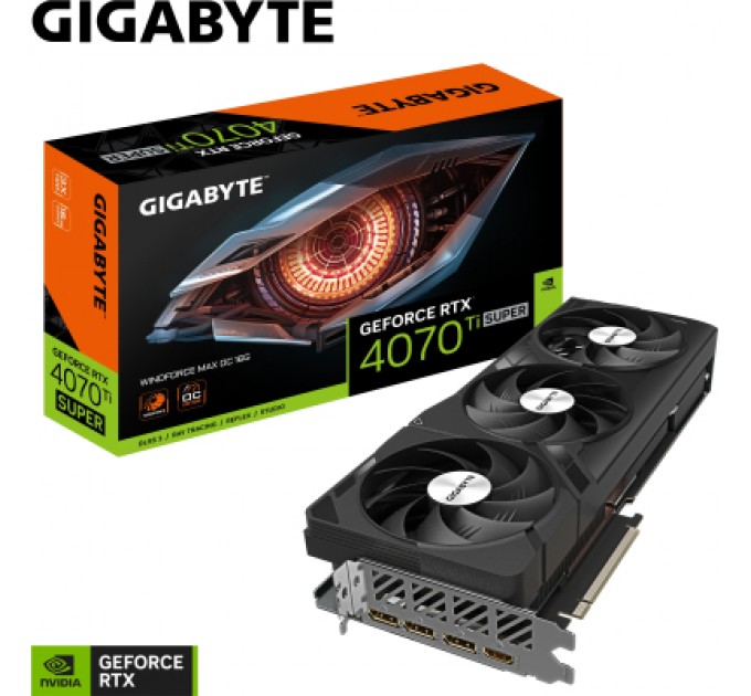 GIGABYTE Відеокарта GIGABYTE GeForce RTX4070Ti SUPER 16Gb WINDFORCE MAX OC (GV-N407TSWF3MAX OC-16GD)