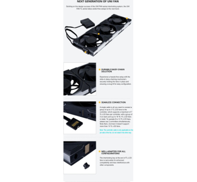 Lian Li Кулер до корпусу Lian Li Reverse TL LCD 140-1, Black (G99.14RTLLCD1B.00)