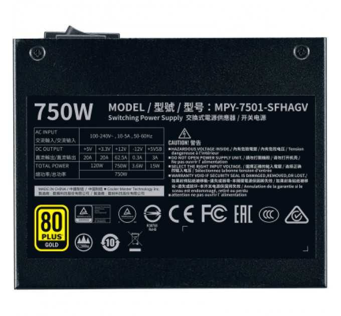 CoolerMaster Блок живлення CoolerMaster 750W V750 SFX (MPY-7501-SFHAGV-UK)