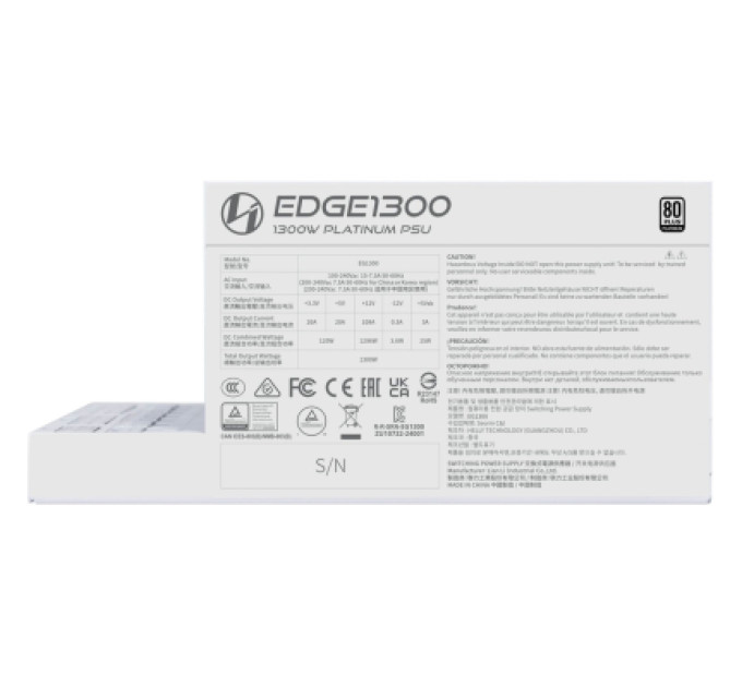 Lian Li Блок живлення Lian Li 1300W EDGE1300 White (G9P.EG1300.WE00.EU)