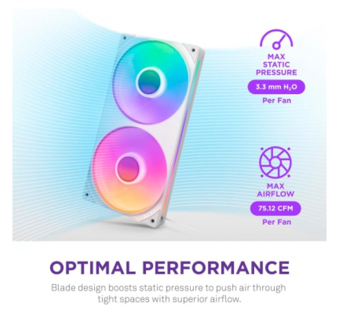 NZXT Кулер до корпусу NZXT F280 RGB Core Fan (Single Frame) - White (RF-U28HF-W1)