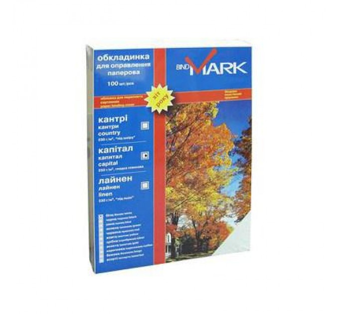 bindMARK Обкладинка для палітурки bindMARK карт. Кантри А4 230г/м2 (100 шт.) бежевая (41707)