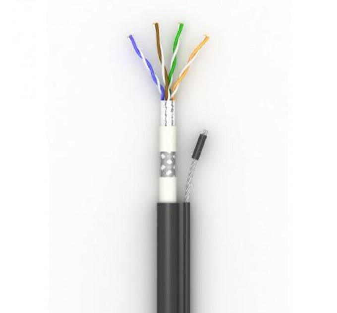 OK-Net Кабель мережевий OK-Net SFTP 305м cat.5e зовнішній, трос (SF/UTP-cat.5E) (КППЭОт-ВП (100) 4*2*0,51)