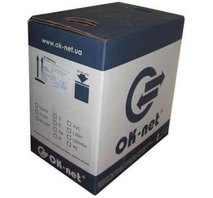 OK-Net Кабель мережевий OK-Net UTP 305м cat.6 LSOH (U/UTP-cat.6 LSOH) (КПВонг-HF-ВП (250) 4*2*0,57)