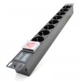 Pipo Силовий блок 19" 8 розеток, без кабеля, вимикач, алюм. корпус Pipo (PP8PDUGRC14)