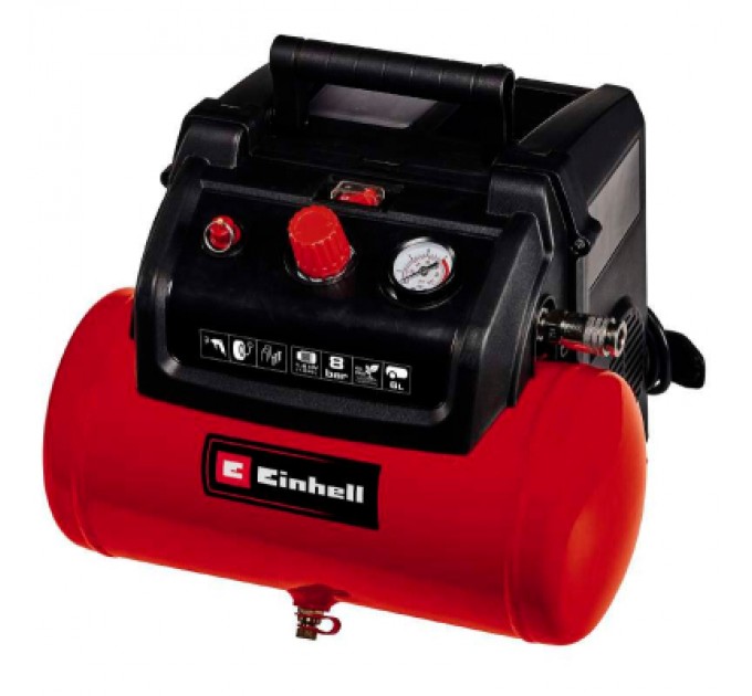 Einhell Компресор Einhell безмасляний TC-AC 190/6/8 OF, 1200Вт, 6л, 190л/хв, 8бар, 8.9кг (4020655)