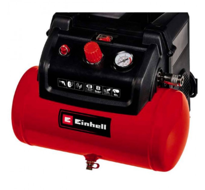 Einhell Компресор Einhell безмасляний TC-AC 190/6/8 OF, 1200Вт, 6л, 190л/хв, 8бар, 8.9кг (4020655)