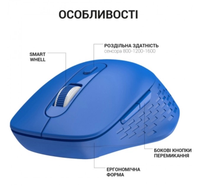 OfficePro Мишка OfficePro M230C Silent Click Wireless/Bluetooth Blue (M230С)