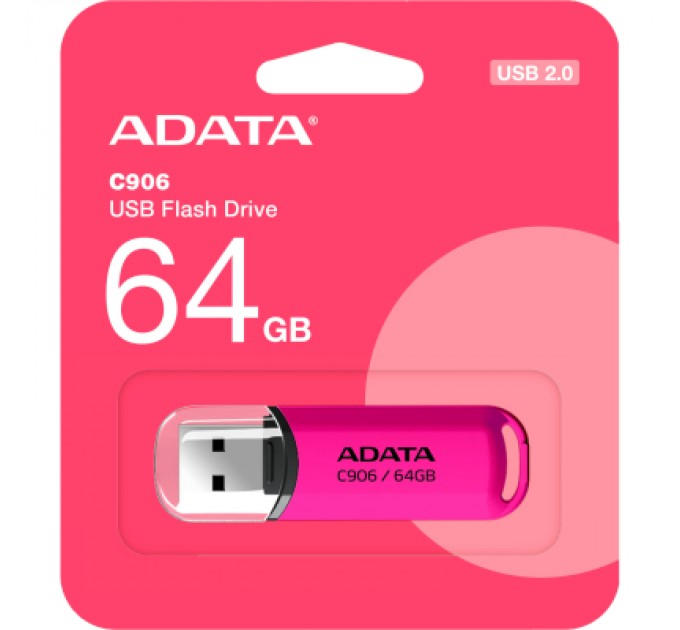 ADATA USB флеш накопичувач ADATA 64GB C906 Pink USB 2.0 (AC906-64G-RPP)