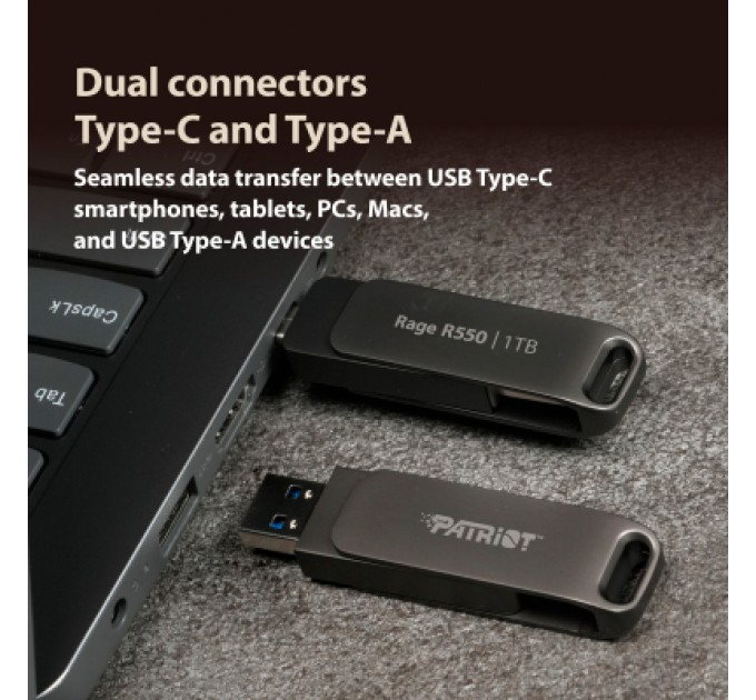 Patriot USB флеш накопичувач Patriot 32GB Rage R550 Matte Black USB 3.2/Type-C (PE32GR550DSAD)