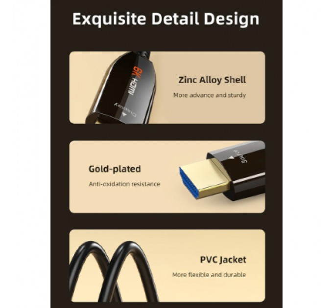 Cabletime Кабель мультимедійний HDMI to HDMI 50.0m v2.1 AOC Cabletime (CA914036)