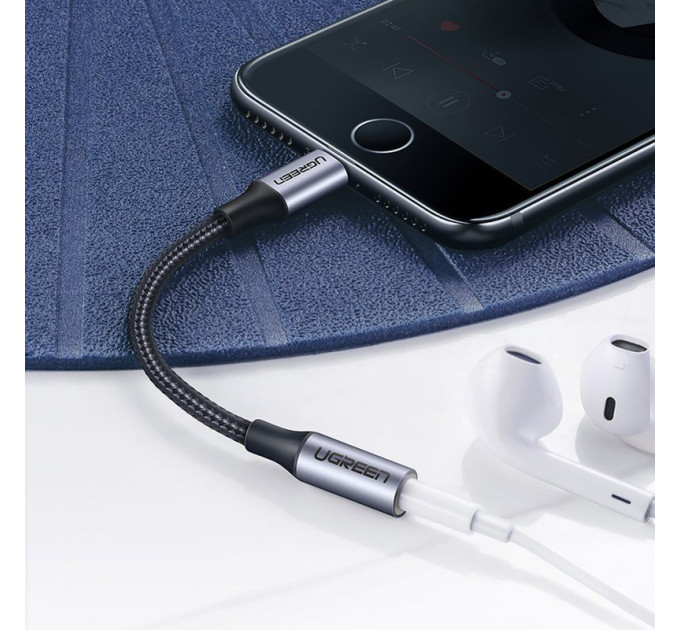 Ugreen Перехідник Lightning to 3.5mm 10cm Headphone Jack Adapter Model US211 gray Ugreen (30756)