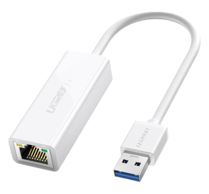 Ugreen Перехідник USB 3.0 to Ethernet RJ45 1000 Mb CR111 White Ugreen (20255)