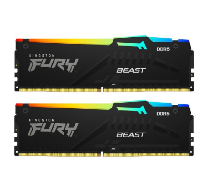 Kingston Fury (ex.HyperX) Модуль пам'яті для комп'ютера DDR5 32GB (2x16GB) 6400 MHz Beast RGB EXPO Kingston Fury (ex.HyperX) (KF564C32BBEAK2-32)