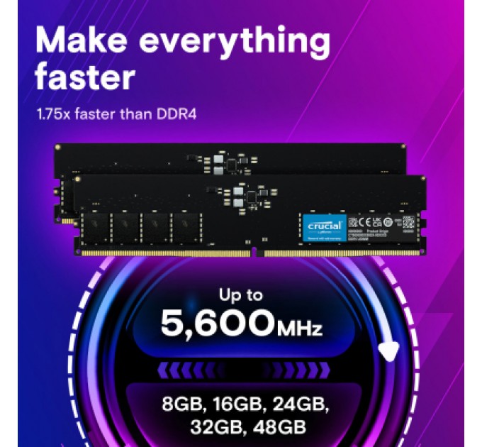 Micron Модуль пам'яті для комп'ютера DDR5 8GB 5600 MHz Micron (CT8G56C46U5T)
