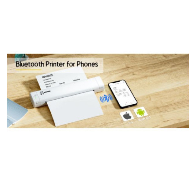 UKRMARK Принтер чеків UKRMARK M08-WT А4, Bluetooth, USB, білий (900883)