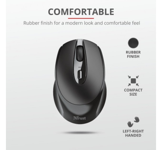 Trust Мишка Trust Zaya Rechargeable Wireless Black (23809)