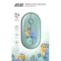 Мишка 2E MF300 FLORADILL Silent Wireless/Bluetooth Green (2E-MF300WFLORAGN)