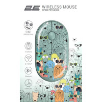 Мишка 2E MF300 PETSDOGS Silent Wireless/Bluetooth Green (2E-MF300WPETSGN)