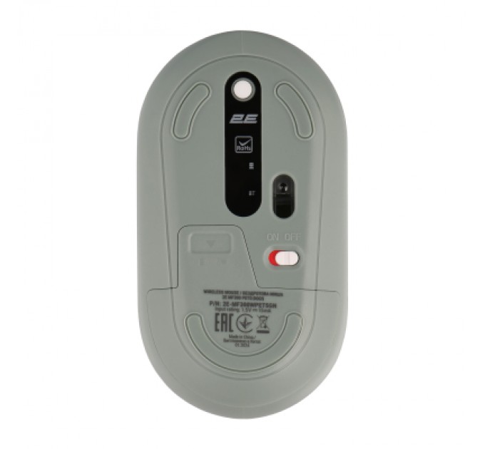 2E Мишка 2E MF300 PETSDOGS Silent Wireless/Bluetooth Green (2E-MF300WPETSGN)