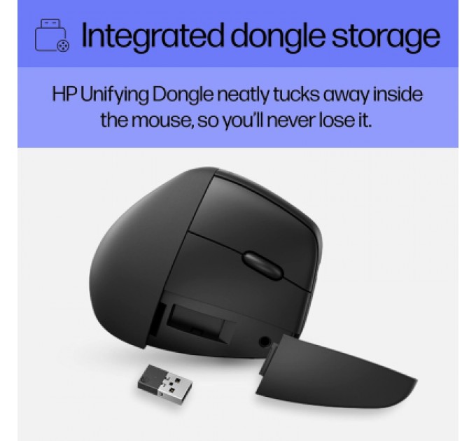 HP Мишка HP 920 Ergonomic Vertical Wireless/Bluetooth Black (6H1A4AA)