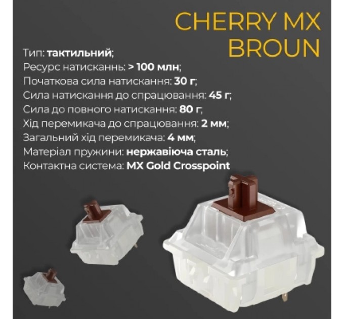 Ducky Клавіатура Ducky One 3 Cherry MX Brown RGB UA USB Black (DKON2108ST-BUAPXCLAWSC1)