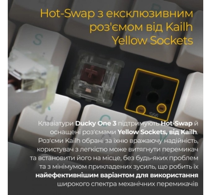 Ducky Клавіатура Ducky One 3 Cherry MX Red UA USB Cream (DKON2108-RUAPXМAEGGC1)