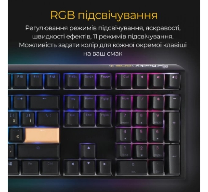 Ducky Клавіатура Ducky One 3 Cherry MX Red RGB UA USB Black (DKON2108ST-RUAPXCLAWSC1)