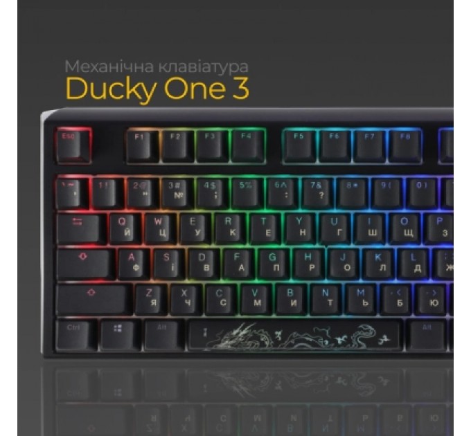 Ducky Клавіатура Ducky One 3 TKL Cherry MX Blue RGB UA USB Black (DKON2187ST-CUAPXCLAWSC1)