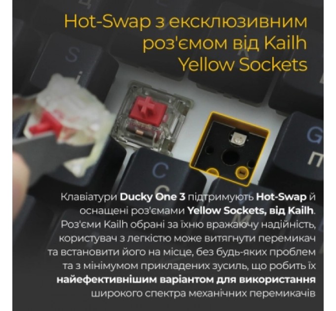 Ducky Клавіатура Ducky One 3 TKL Cherry MX Silent Red RGB UA USB Black (DKON2187ST-SUAPXCLAWSC1)