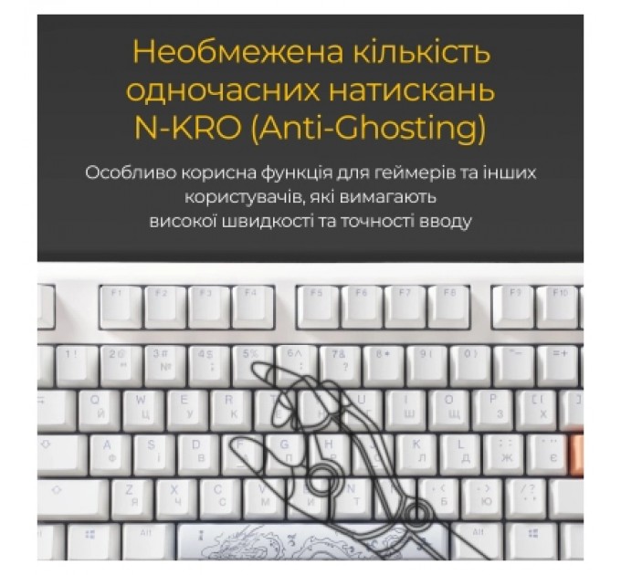 Ducky Клавіатура Ducky One 3 TKL Cherry MX Silent Red RGB UA USB White (DKON2187ST-SUAPXPWWWSC1)