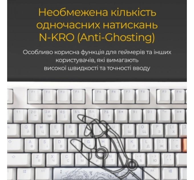 Ducky Клавіатура Ducky One 3 TKL Cherry MX Speed Silver RGB UA USB White (DKON2187ST-PUAPXPWWWSC1)