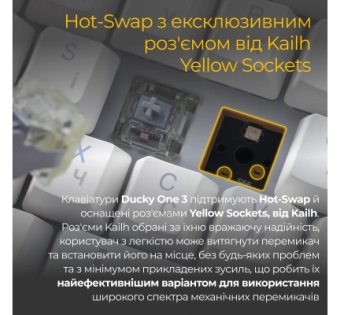 Ducky Клавіатура Ducky One 3 TKL Cherry MX Speed Silver RGB UA USB White (DKON2187ST-PUAPXPWWWSC1)