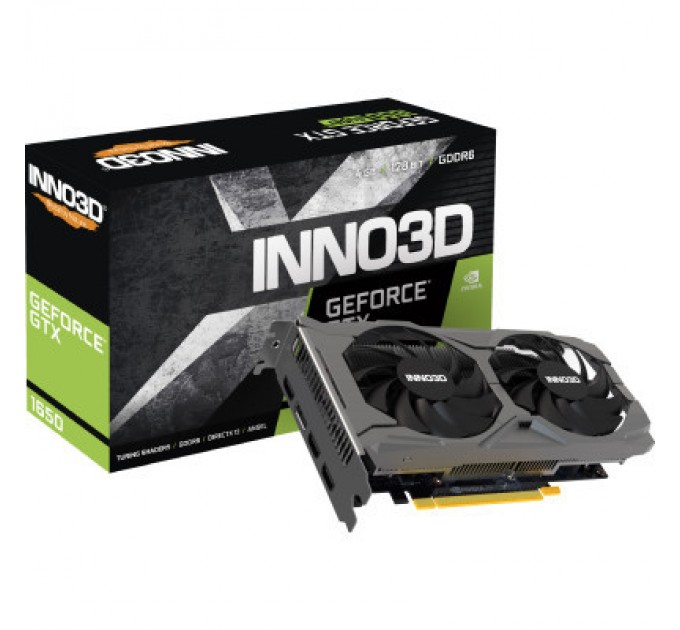 Inno3D Відеокарта Inno3D GeForce GTX1650 4096Mb Twin X2 OC (N16502-04D6X-171330N)
