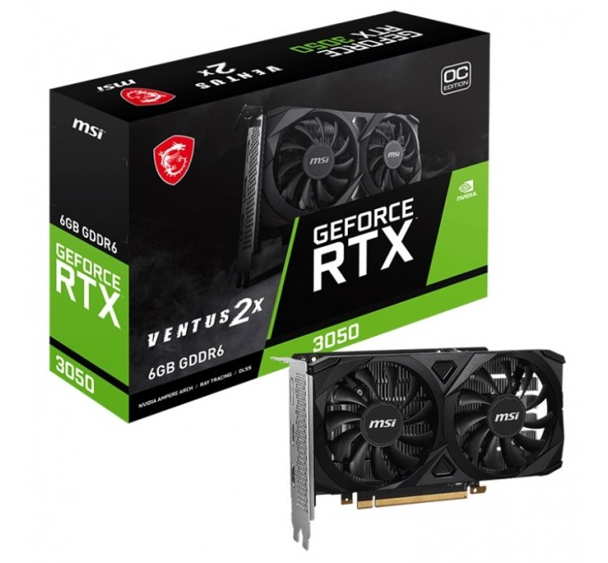 MSI Відеокарта GF RTX 3050 6GB GDDR6 Ventus 2X OC MSI (GeForce RTX 3050 VENTUS 2X 6G OC)