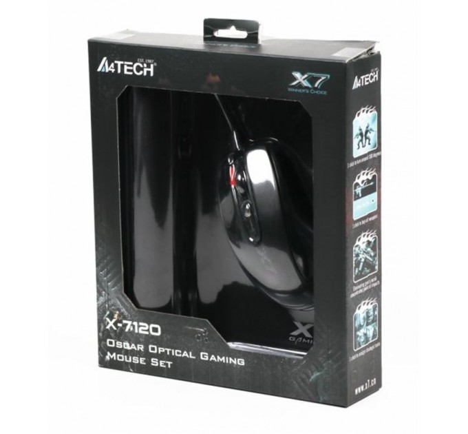 A4Tech Мышь A4Tech X-710BK Black USB + коврик A4Tech X7-200MP